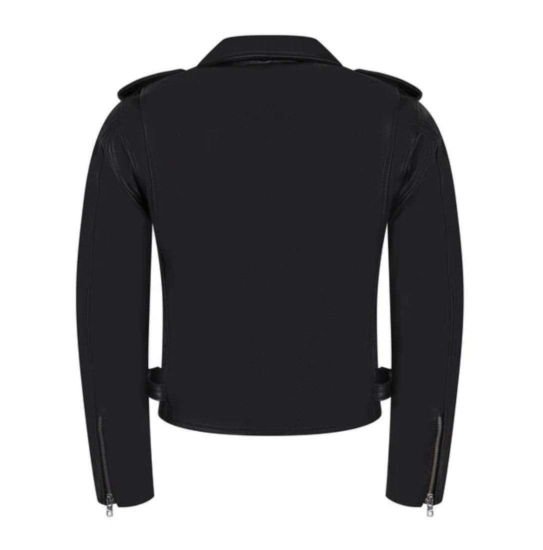 Motorcycle jacket with zippers black 