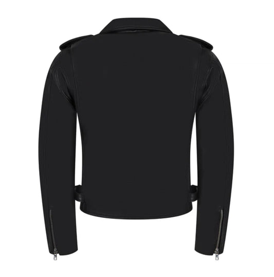 Motorcycle jacket with zippers black 