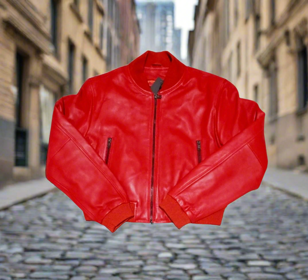 Ladies Cropped leather Jacket