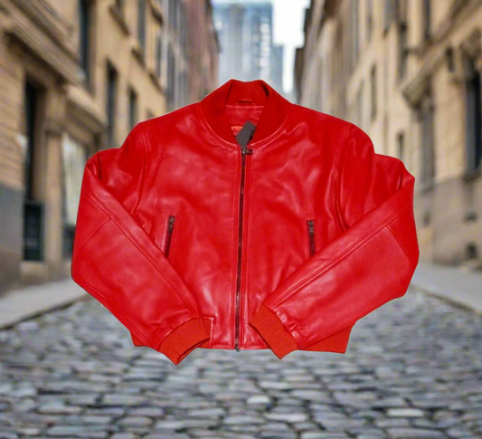 Ladies Cropped leather Jacket