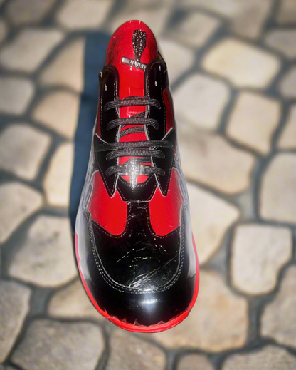 Mauri Patent black baby croc black patent embossed red