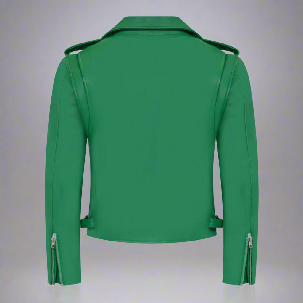 Motorcycle Leather jacket with zipper