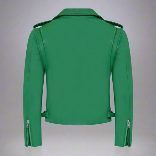 Motorcycle Leather jacket with zipper