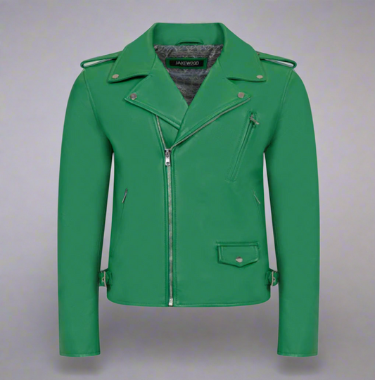 Motorcycle Leather jacket with zipper